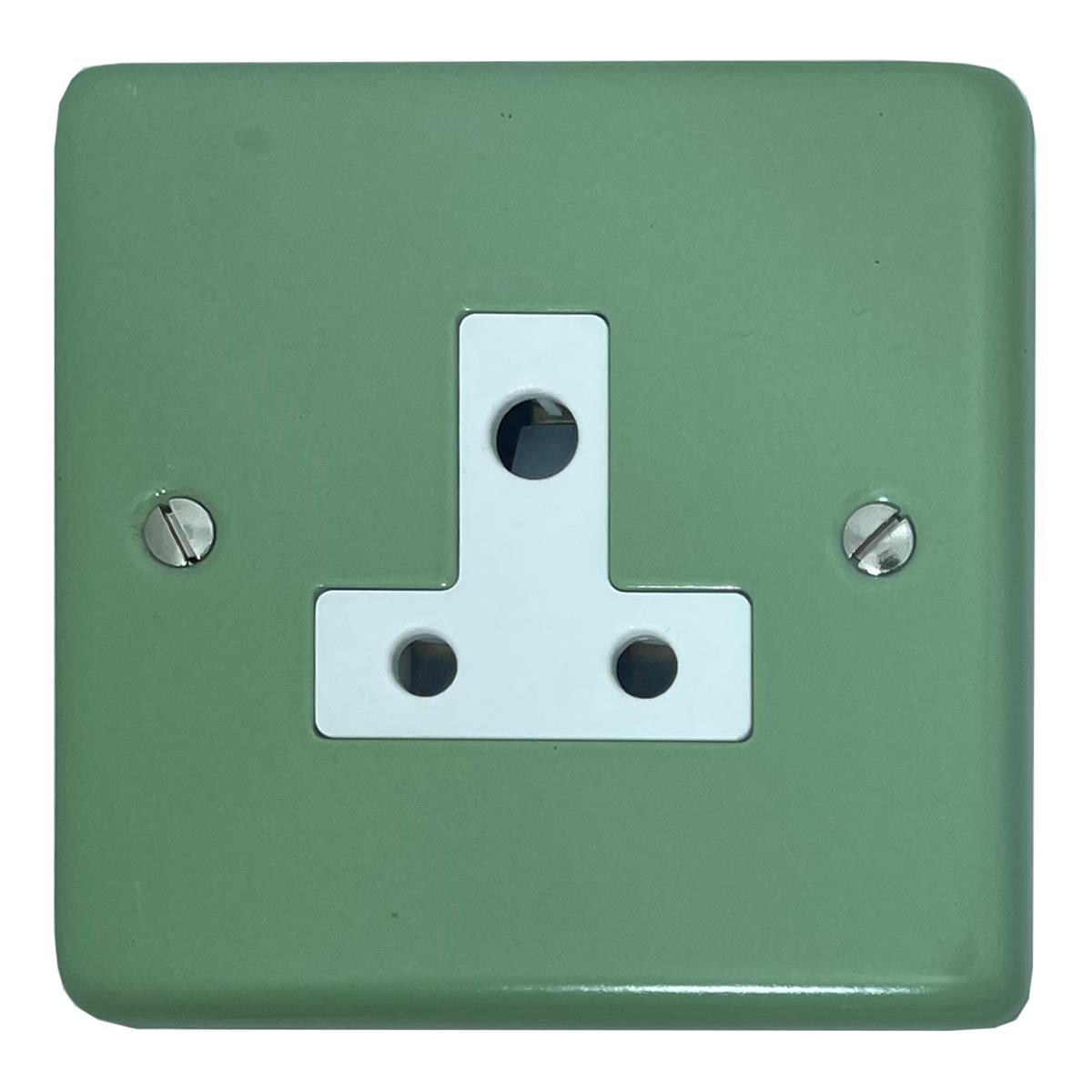 Classic Sage Green 5 Amp Socket (White Insert)