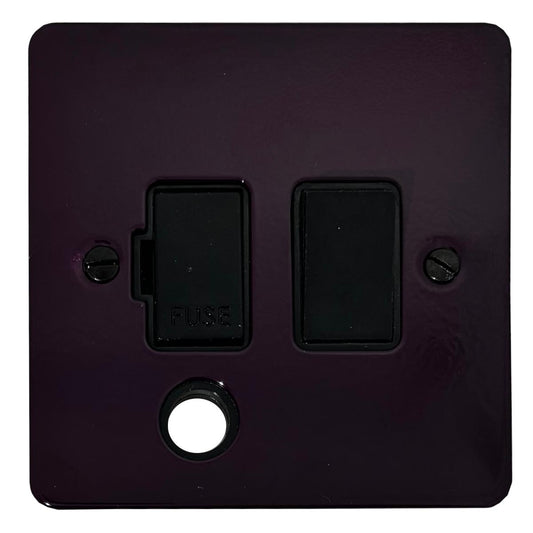 Flat Purple Switched Fuse Spur with Flex Outlet (Black Switch)