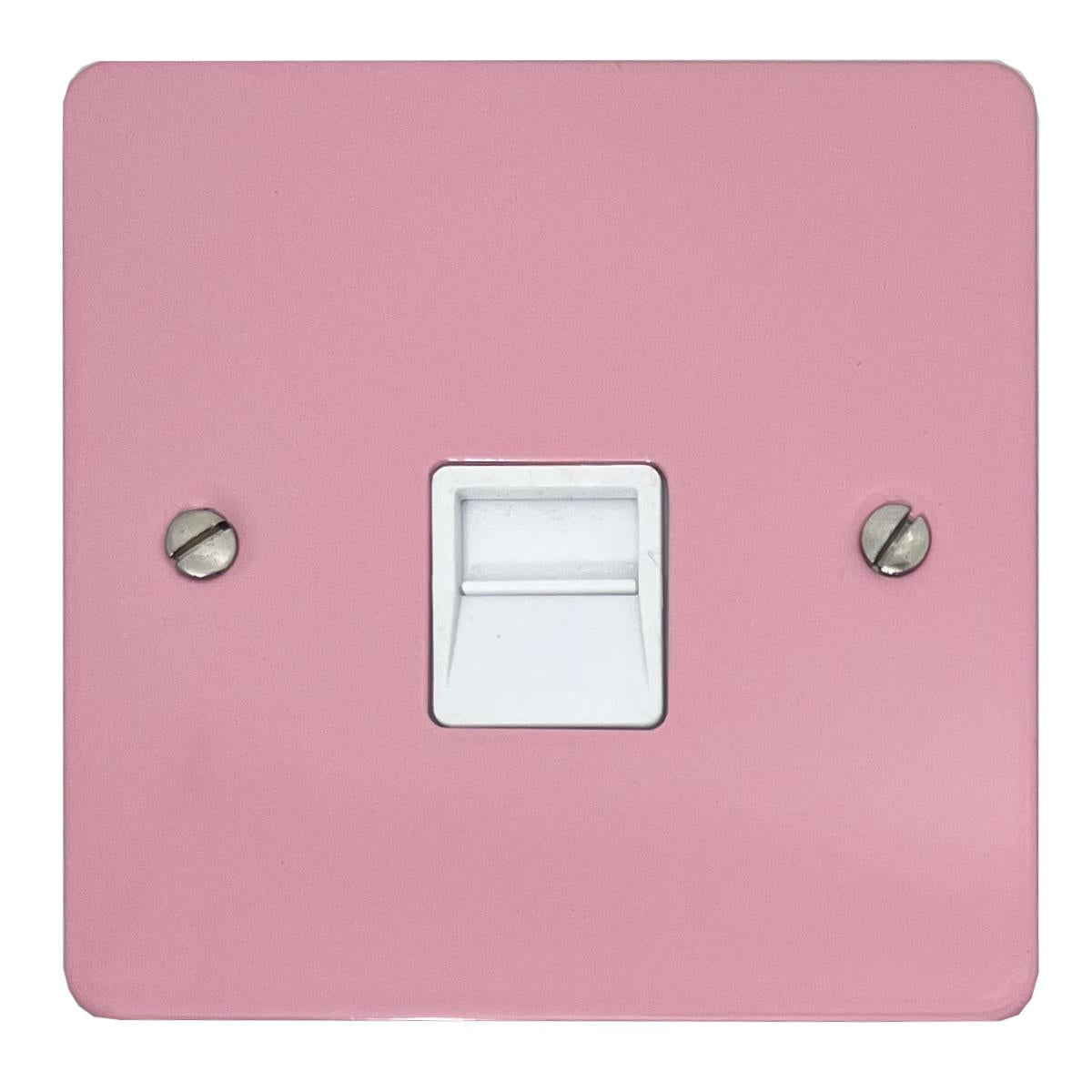 Flat Gloss Pink Telephone Secondary Socket (White Insert)