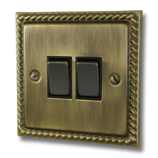 Monarch Antique Brass 2 Gang Switch (Brass Switch)