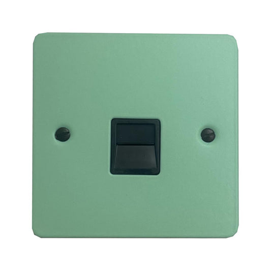 Flat Peppermint Green Telephone Primary Socket (Black Insert)