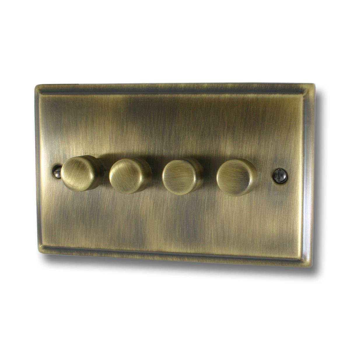 Deco Antique Brass Deco 4 Gang LED Dimmer