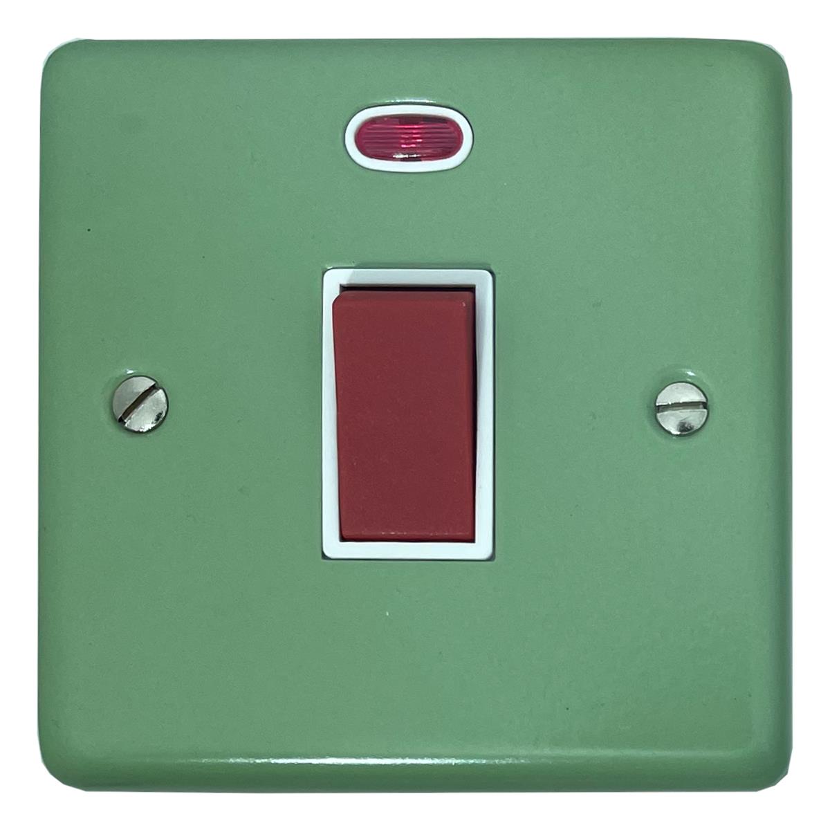 Classic Sage Green 45 Amp DP Switch with Neon (White Switch)