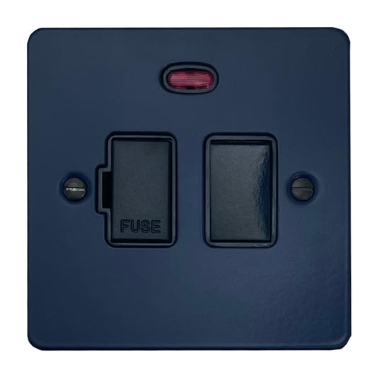 Flat Blue Switched Fuse Spur with Neon (Black Switch)