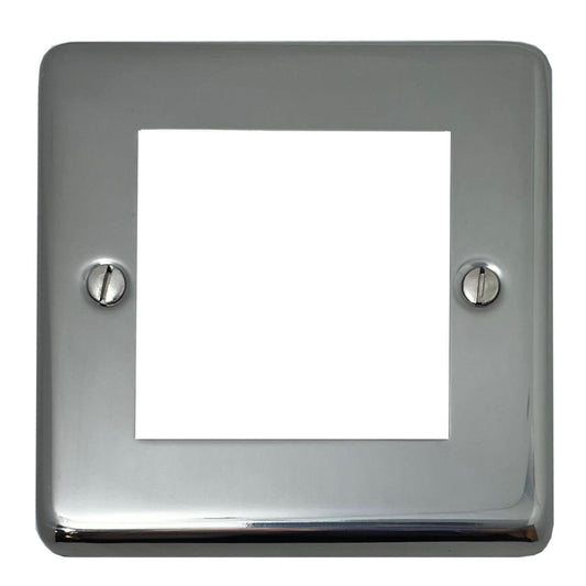 Contour Polished Steel 1 Gang 2 Mod Plate & Frame