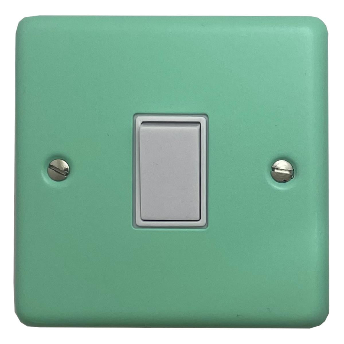 Classic Peppermint Green 1 Gang Switch (White Switch)