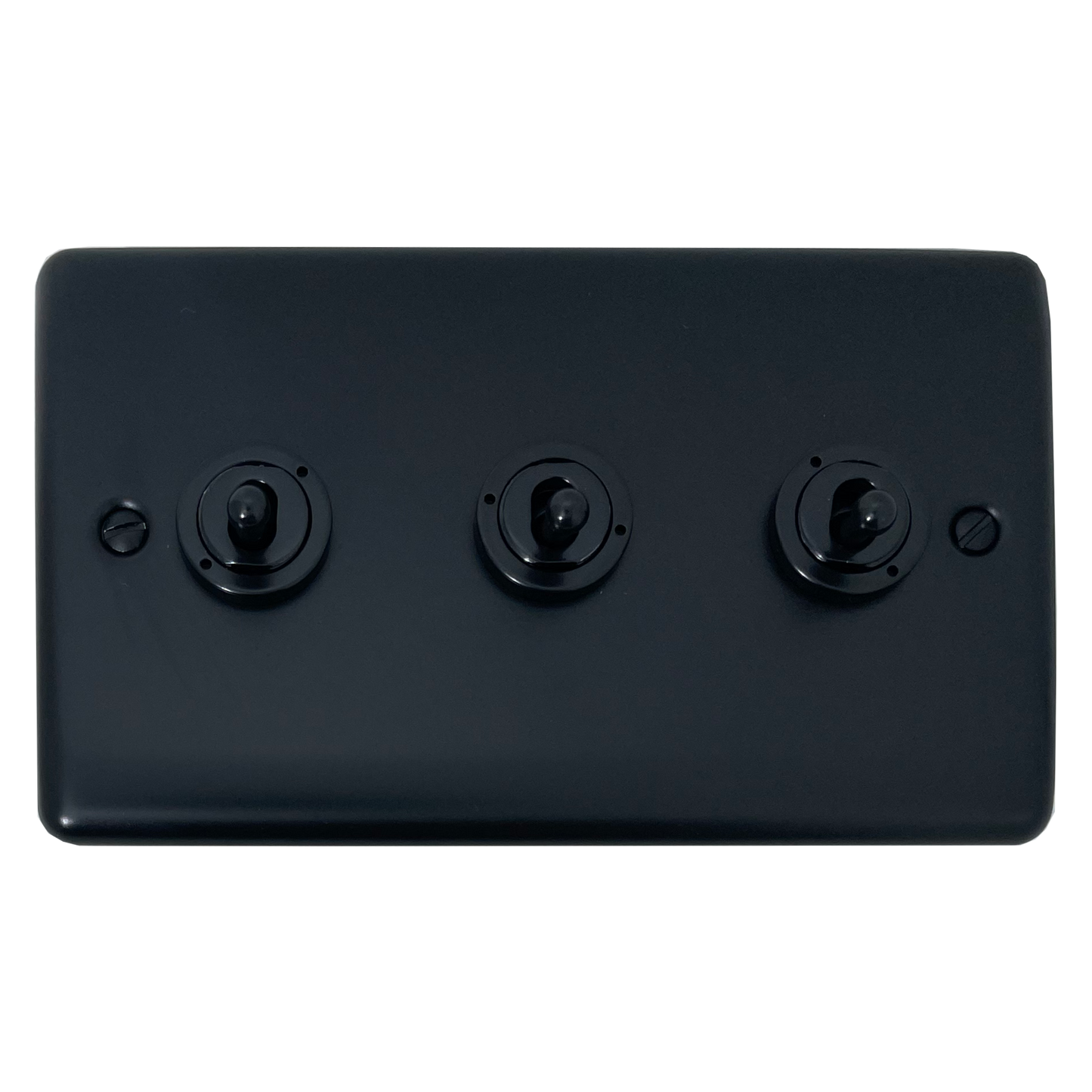 Basics Matt Black 3 Gang 2 Way Toggle