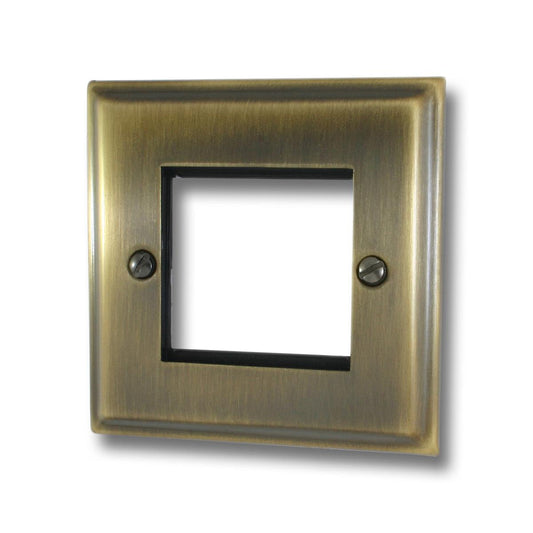 Deco Antique Brass 1 Gang 2 Module Plate