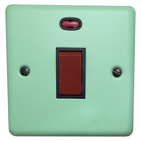 Classic Peppermint Green 45 Amp DP Switch with Neon (Black Switch)