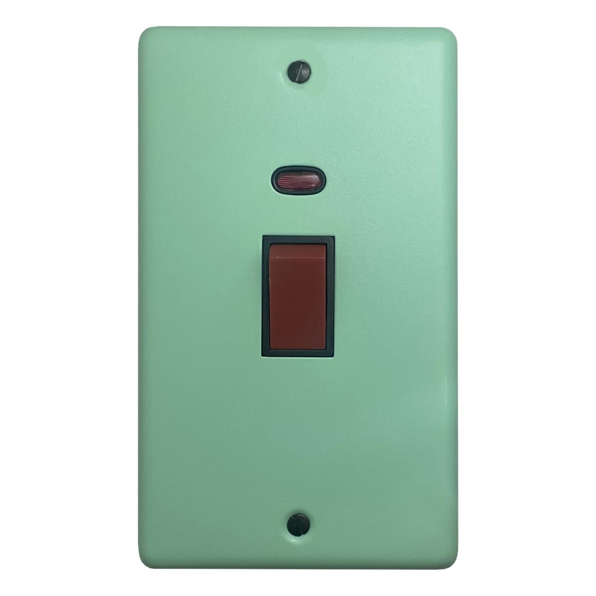 Classic Peppermint Green 45 Amp Cooker Switch (Black Insert)