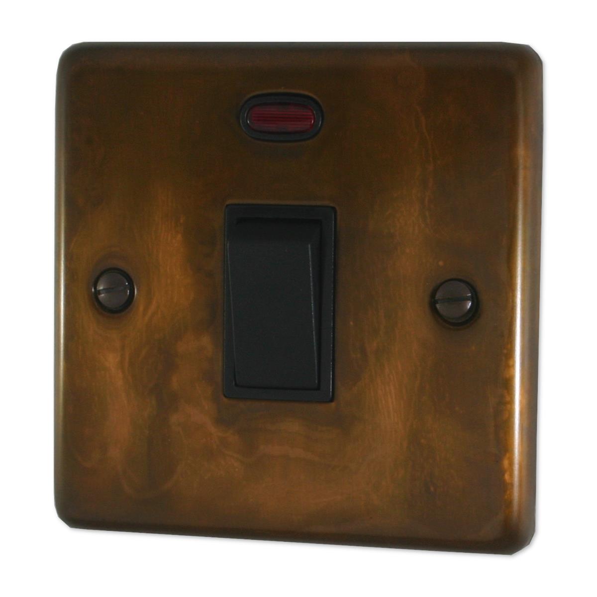 Contour Tarnished Copper 20A Dp Switch + Neon