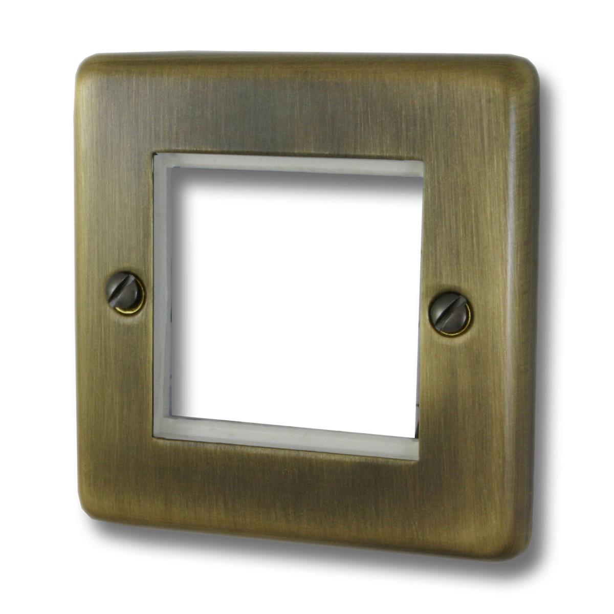 Contour Antique Brass 1 Gang 2 Module Plate