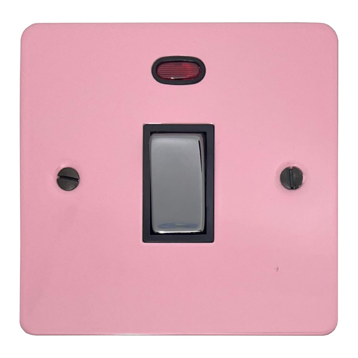 Flat Gloss Pink 20 Amp DP Switch (Black Nickel Switches/Black Inserts)