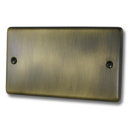 Contour Antique Brass 2 Gang Blank