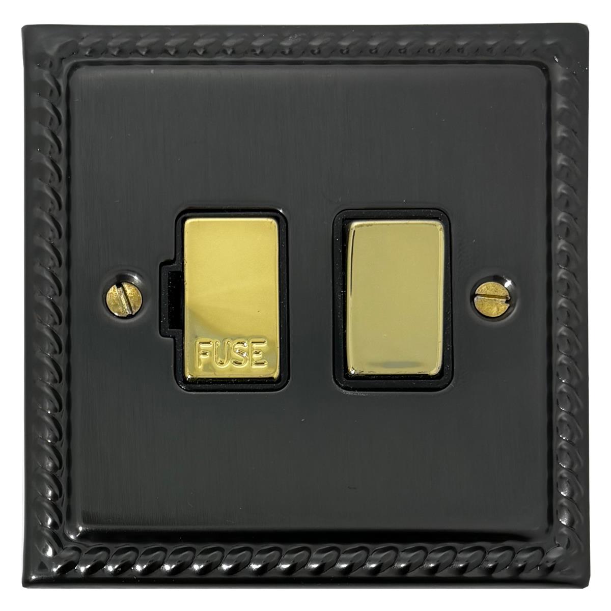 Monarch Black Bronze Switch Fused Spur (Polished Brass Switches)