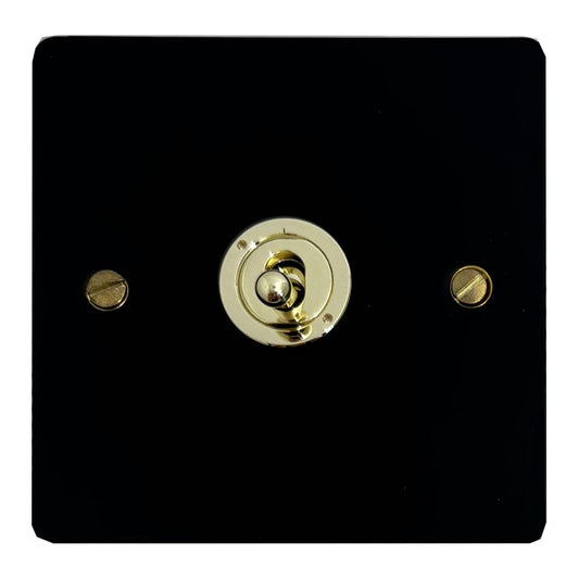 Flat Black Intermediate Toggle Switch (Brass Switch)