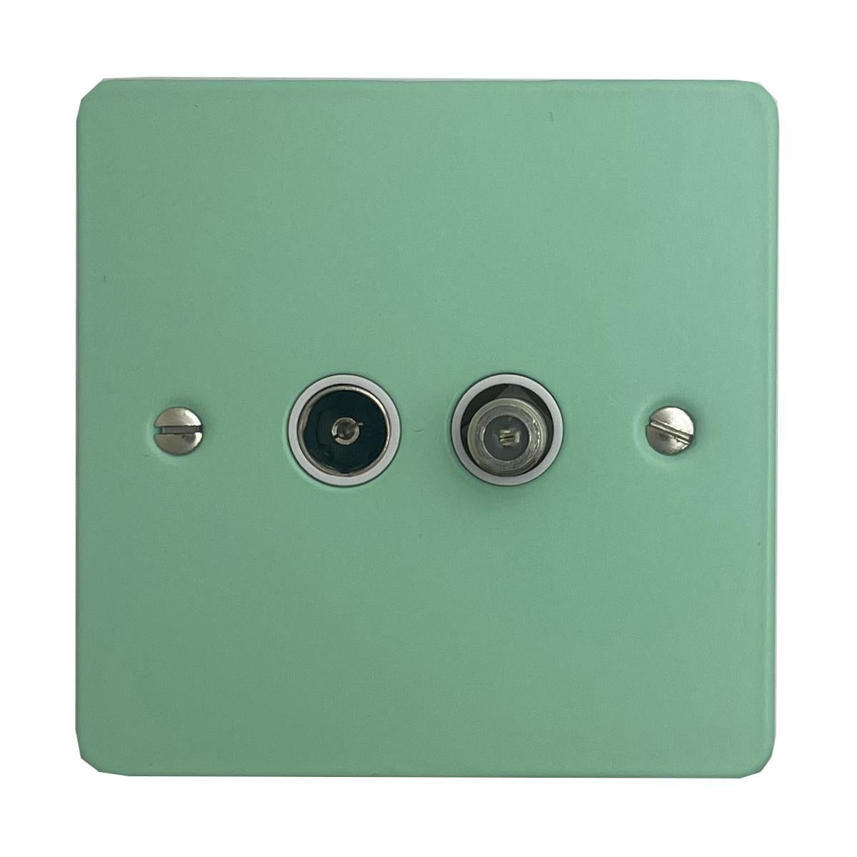 Flat Peppermint Green Coax and Satellite Point (White Inserts)