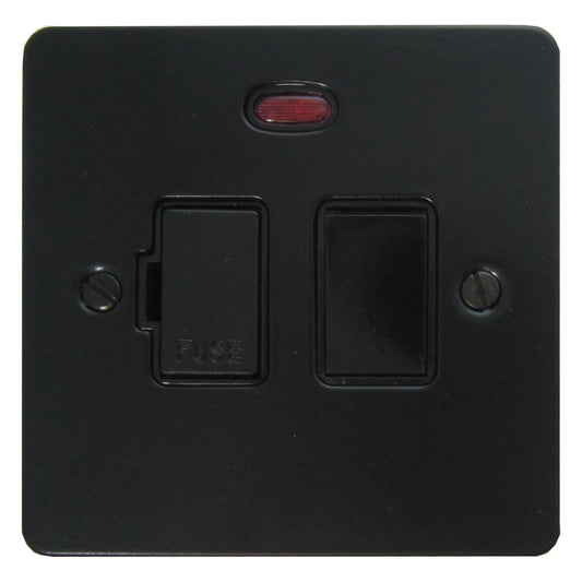 Flat Black Switched Fused Spur with Neon (Black Switch)