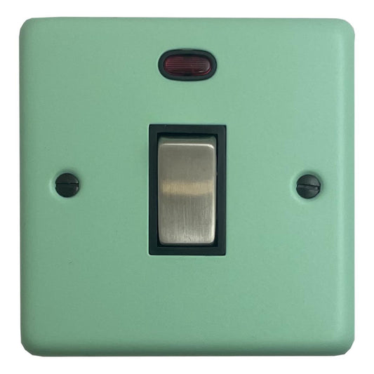 Classic Peppermint Green 20 Amp Dp Switch (Satin Chrome Switch/Black Insert)