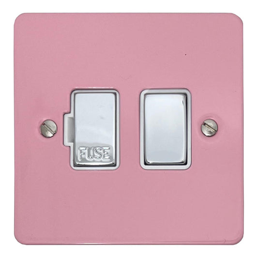 Flat Gloss Pink Switched Fuse Spur (Polished Chrome Switch/White Insert)