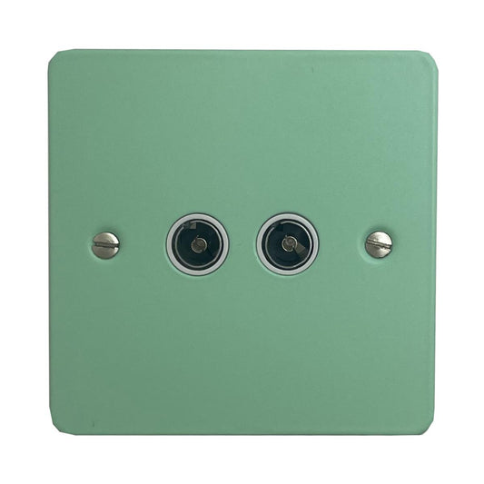 Flat Peppermint Green Twin Coax Point (White Insert)