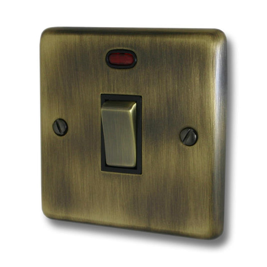 Contour Antique Brass 20 Amp DP Switch (Brass Switch)