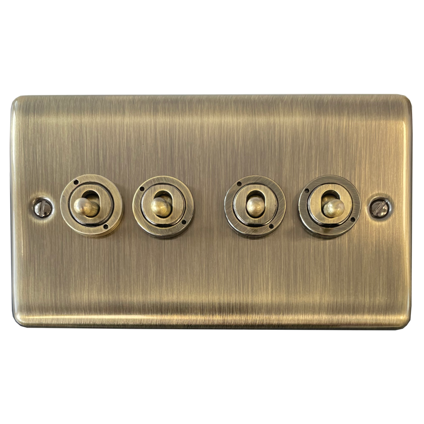 Basics Antique Brass 4 Gang 2 Way Toggle