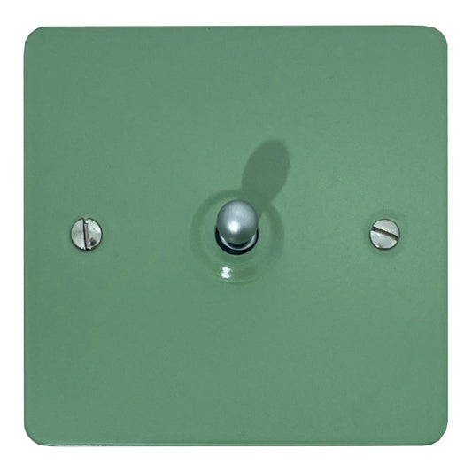 Flat Sage Green 1 Gang Toggle (Satin Chrome Switch)