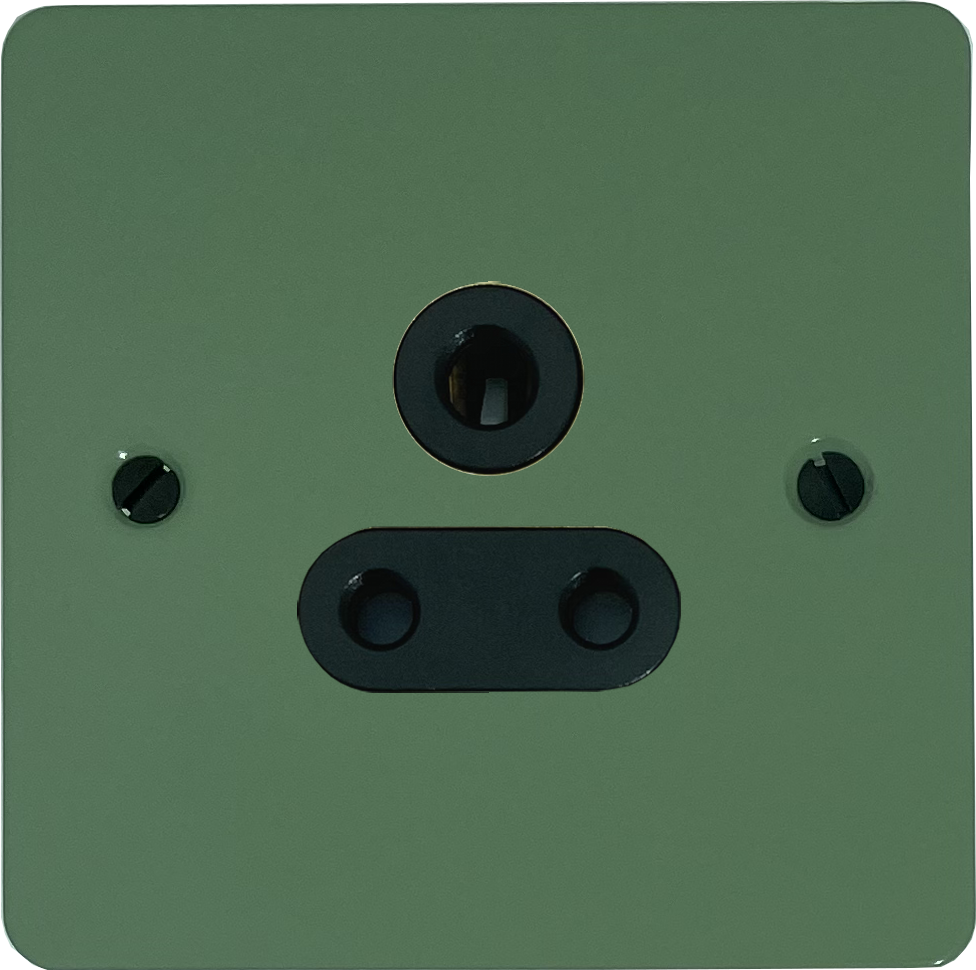 Flat Sage Green 5 Amp Socket (Black Insert)