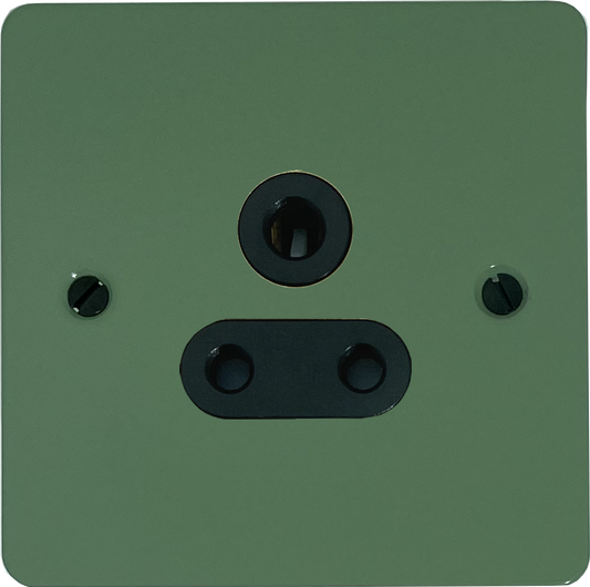 Flat Sage Green 5 Amp Socket (Black Insert)