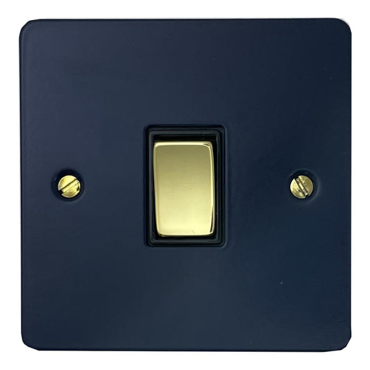 Flat Blue Intermediate Switch (Polished Brass Switch/Black Insert)