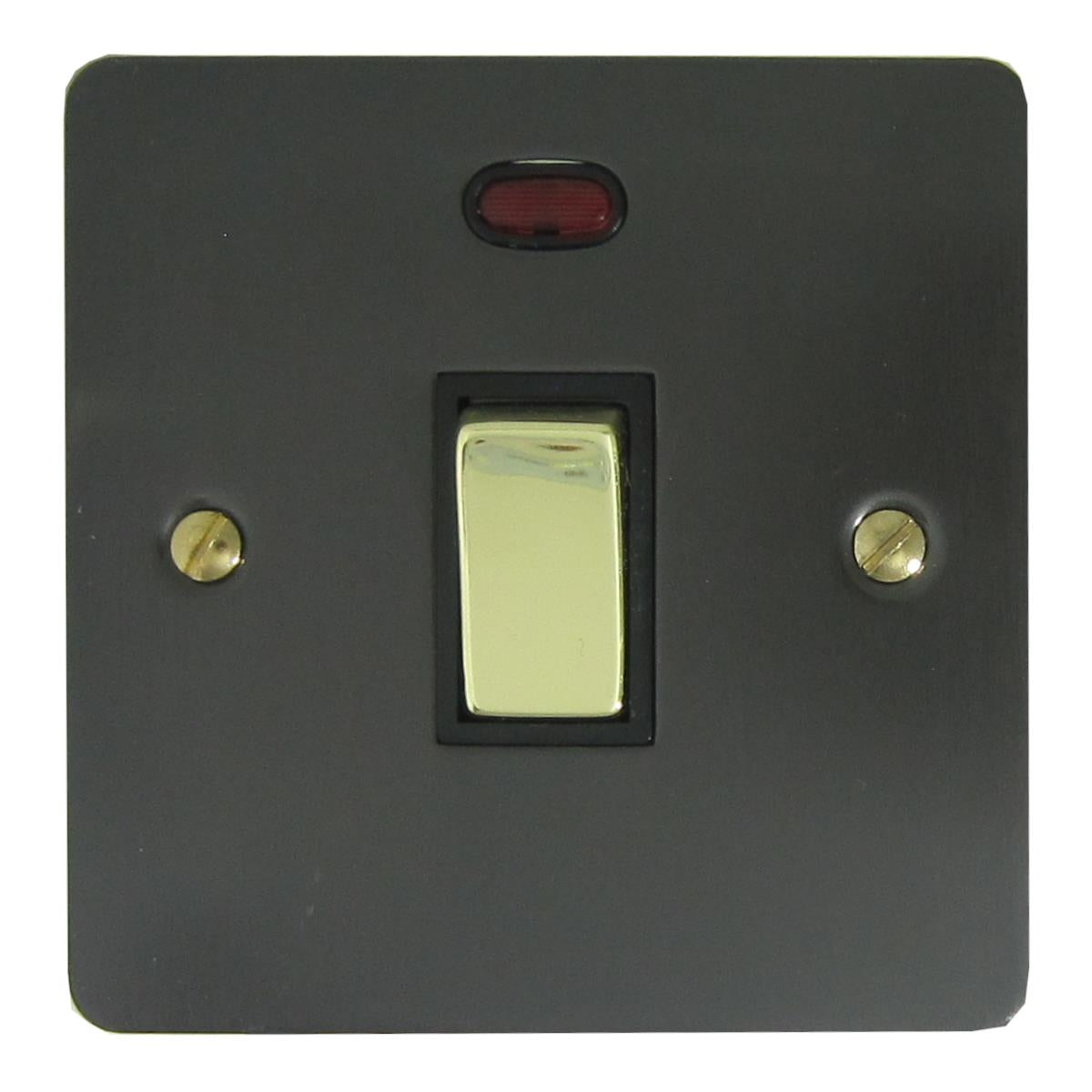 Flat Black Bronze 20A Dp Switch + Neon