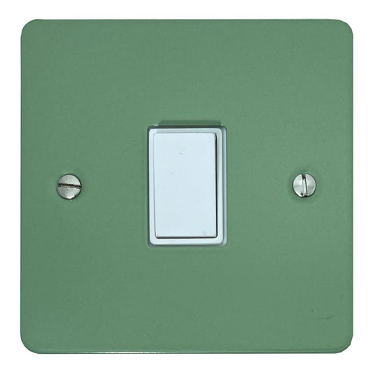 Flat Sage Green 1 Gang Switch (White Switch)