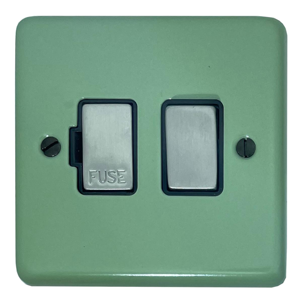 Classic Sage Green Switched Fuse Spur (Satin Chrome Switch/Black Insert)