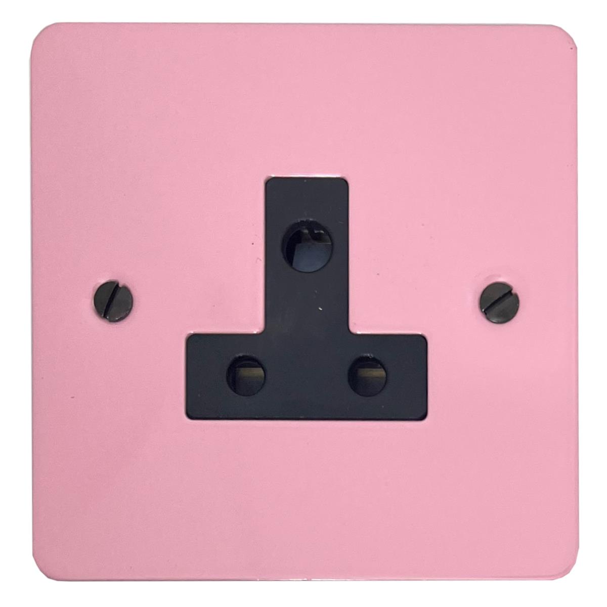 Flat Gloss Pink 5 Amp Socket (Black Insert)