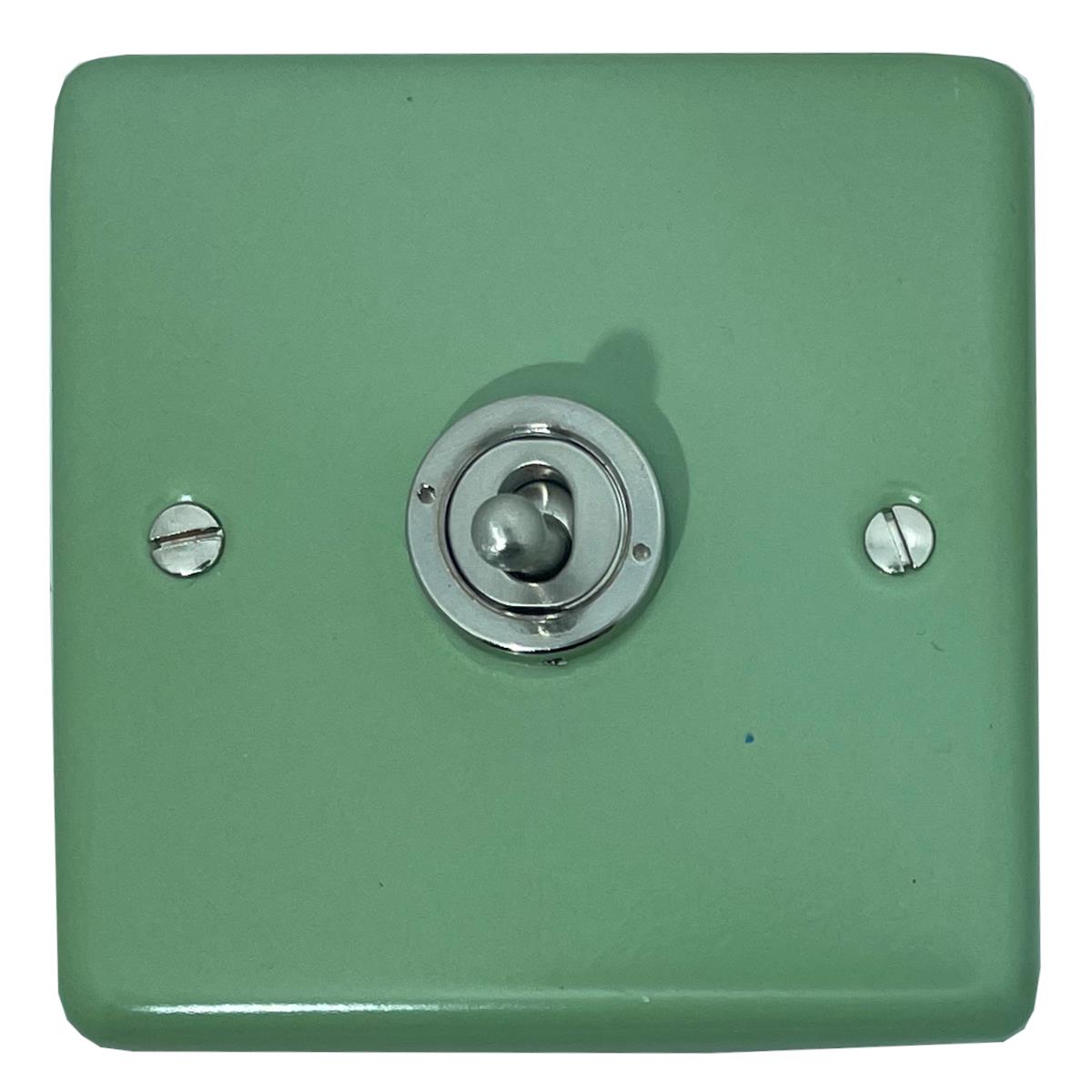 Classic Sage Green 1 Gang Grid Toggle Plate