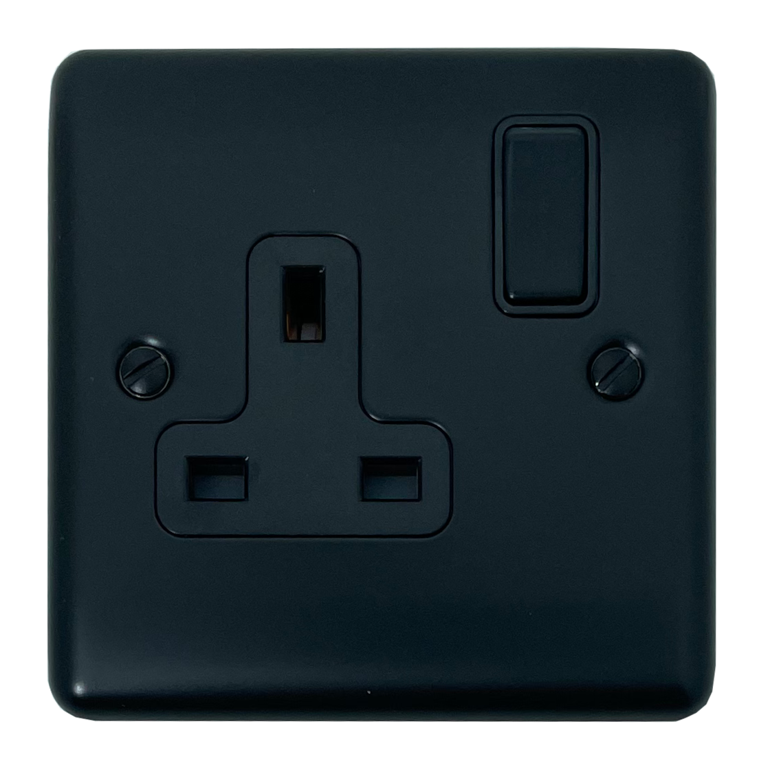 Basics Matt Black 1 Gang Socket