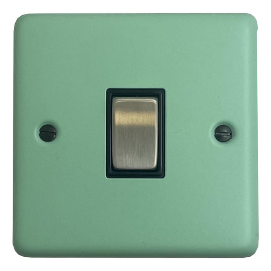 Classic Peppermint Green 1 Gang Switch (Satin Chrome Switch/Black Insert)
