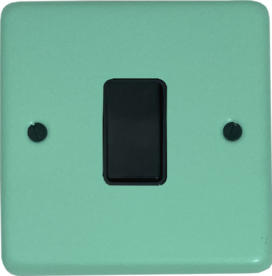 Classic Peppermint Green 1 Gang Switch (Black Switch)