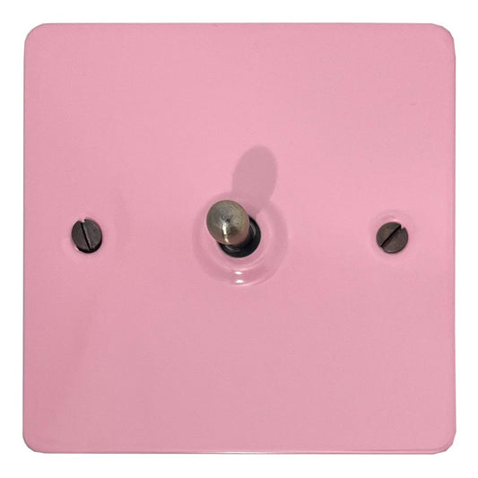 Flat Gloss Pink Intermediate Toggle (Antique Brass Switch)