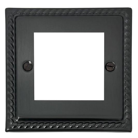 Monarch Black Bronze 2 Gang 2 Module Plate