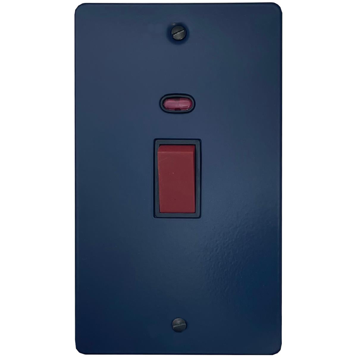 Flat Blue 45 Amp Vertical Cooker Switch (Black Switch)