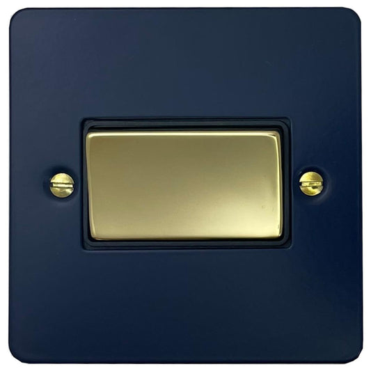 Flat Blue Fan Isolator (Polished Brass Switch/Black Insert)