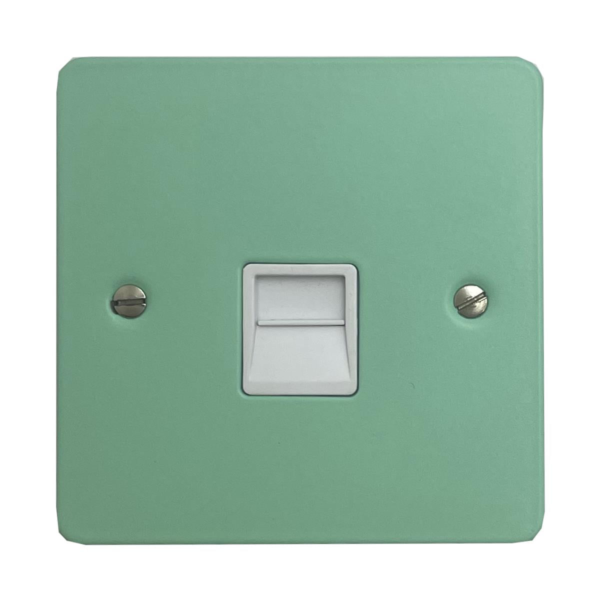 Flat Peppermint Green Telephone Secondary Socket (White Insert)