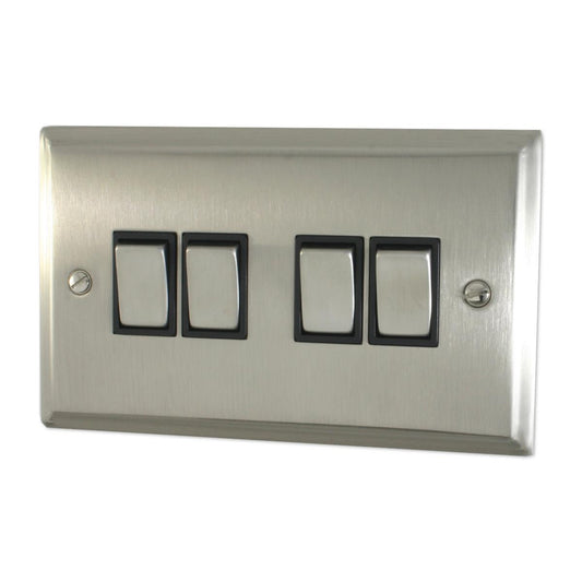 Deco Satin Nickel 4 Gang Switch