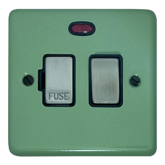 Classic Sage Green Switched Fuse Spur with Neon Satin Chrome Switch/Black Insert)