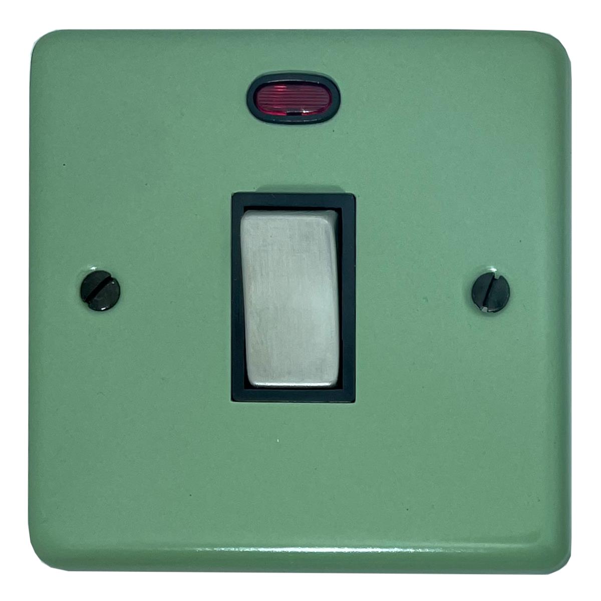 Classic Sage Green 20 Amp Dp Switch (Satin Chrome Switch/Black Insert)