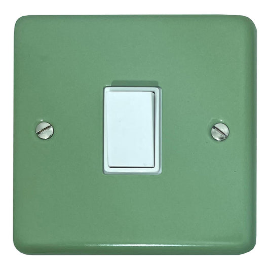 Classic Sage Green 1 Gang Switch (White Switch)