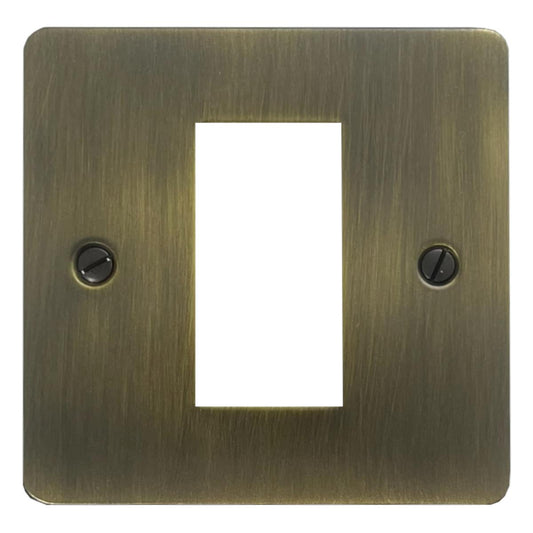 Flat Antique Brass 1 Gang 1 Module Plate