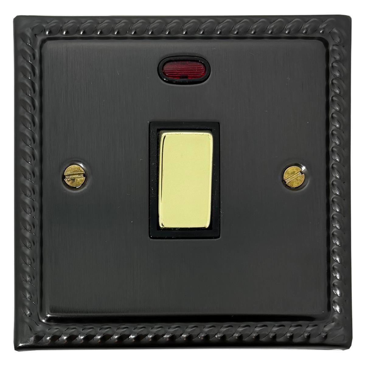 Monarch Black Bronze 20 Amp DP Switch (Polished Brass Switch)